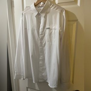 Columbia mens M Omni-shade sun protection long sleeve shirt NWOT white